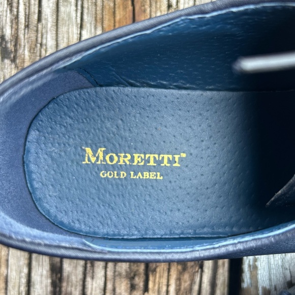Moretti Gold Label Lazaro Blue Leather Lace Up Oxfords. Size 11 D - Picture 8 of 9